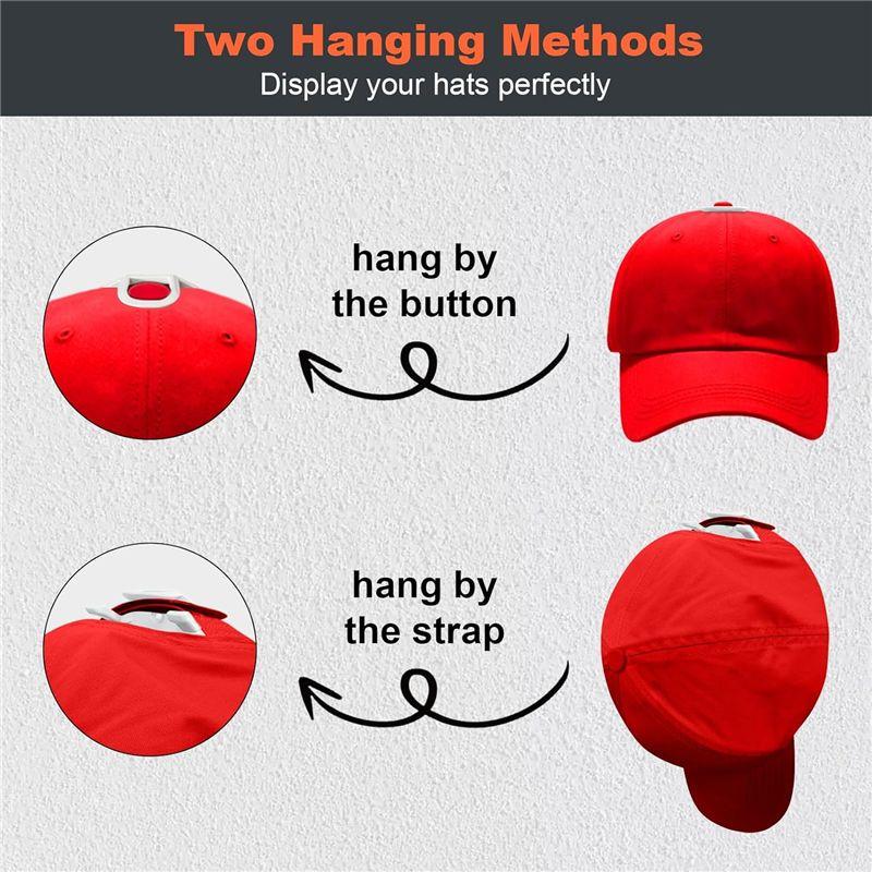 AEE2-16 PCS Adhesive Hat Hooks For Baseball Caps, Strong Hat Organizer, Minimalist Hat Display, Hat Hangers For Wall (White)