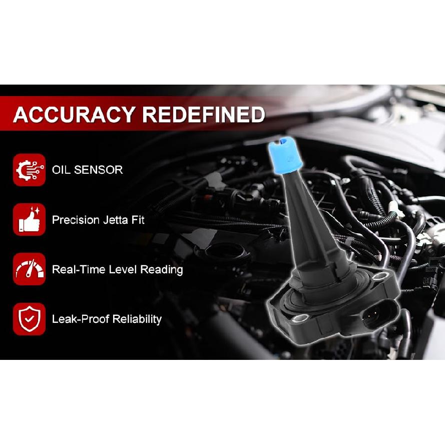 Oil Sensor 04E907660C Compatible with 2016 2017 2018 2019 2020 2021 Je-tt-a, 1.4L Engine Oil Level Sensor