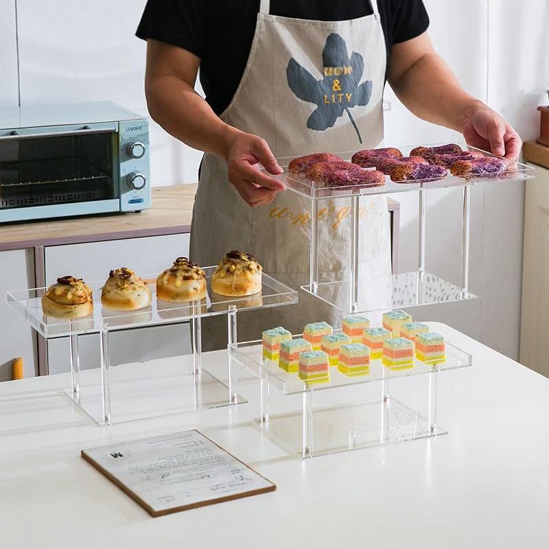 Transparent Acrylic Dessert Cake Display Stand and Platter Tray