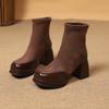 Moda Nowe Buty dla Kobiety Antypoślizgowe Jesień Zima Jednolity Kolor 2024 Wysoka Jakość Moda Outdoor Damskie Botki Botines Mujer