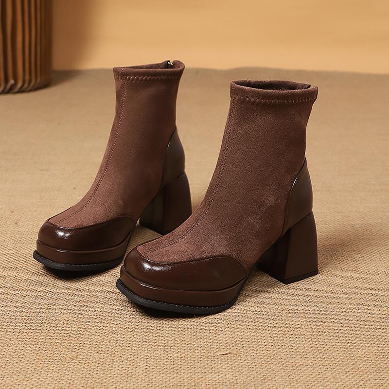 Moda Nowe Buty dla Kobiety Antypoślizgowe Jesień Zima Jednolity Kolor 2024 Wysoka Jakość Moda Outdoor Damskie Botki Botines Mujer