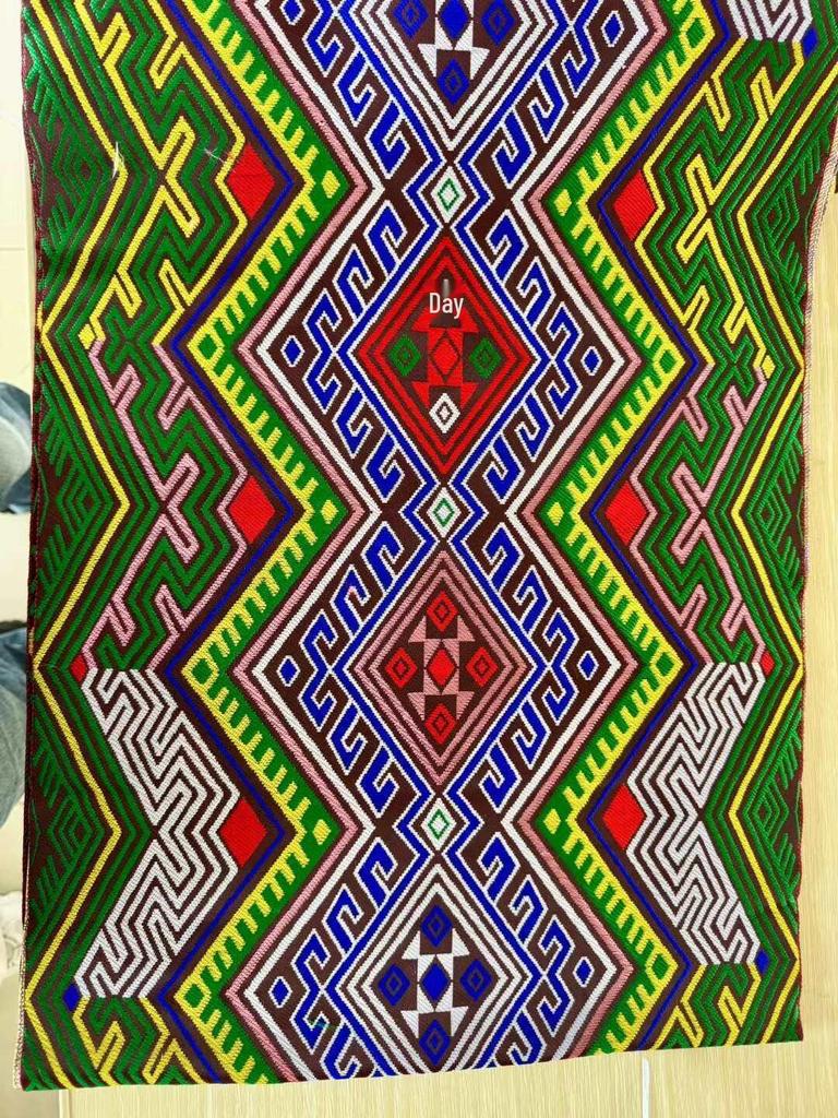 40cm Embroidered Yao Ethnic Brocade Ribbon for DIY Clothing, Wall Hanging, and Homestay Decoration.