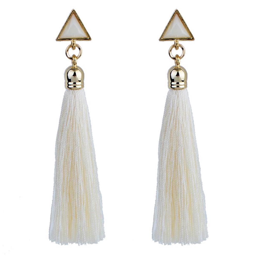 1pair Bohemian Women Ethnic Hanging Rope Tassel Earrings