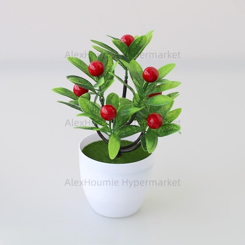 Artificial Lemon Tree Decor Fake Lemon Plants Artificial Lemon Tree Bonsai Fake Greenery Mini Lemon Tree Potted for Home Office