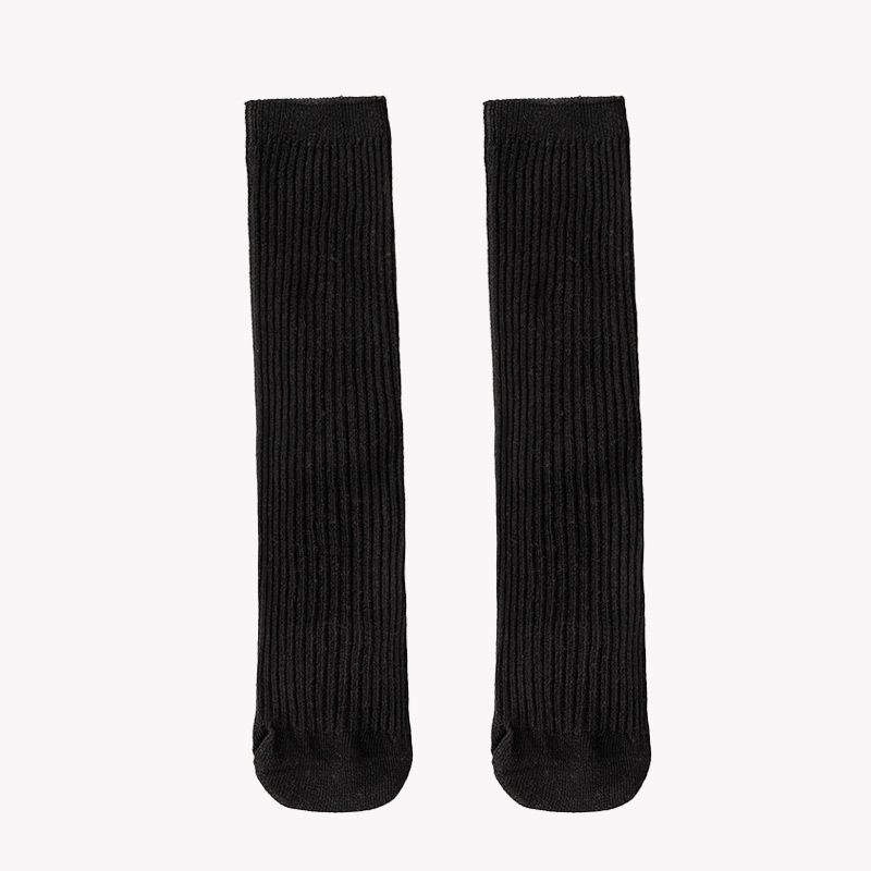 

Korean-Style Candy Color Mid-Calf Cotton Socks for Girls and Babies - Thin, Double Needle, Spring & Autumn Piled Socks One Size No Heel