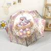 Bird Nesting Wisteria Garden Portable Automatic Umbrella Folding Umbrella With 8 Ribs Compact Design For Outdoor Daily Use Fashionable Accessory