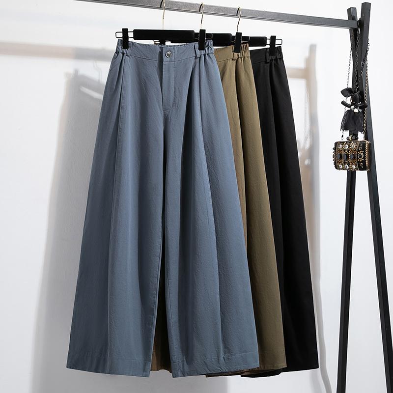 DIMANAF 2026 Summer New Plus Size Women High Waist Wide Leg Pants Loose Casual Trousers
