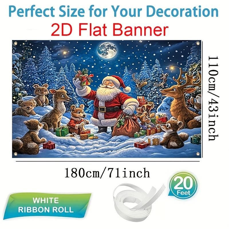 1Pcs Christmas Santa Reindeer Winter Festival Decoration Background Xmas Backdrop Decorations For Photo Studio Photo Booth Party