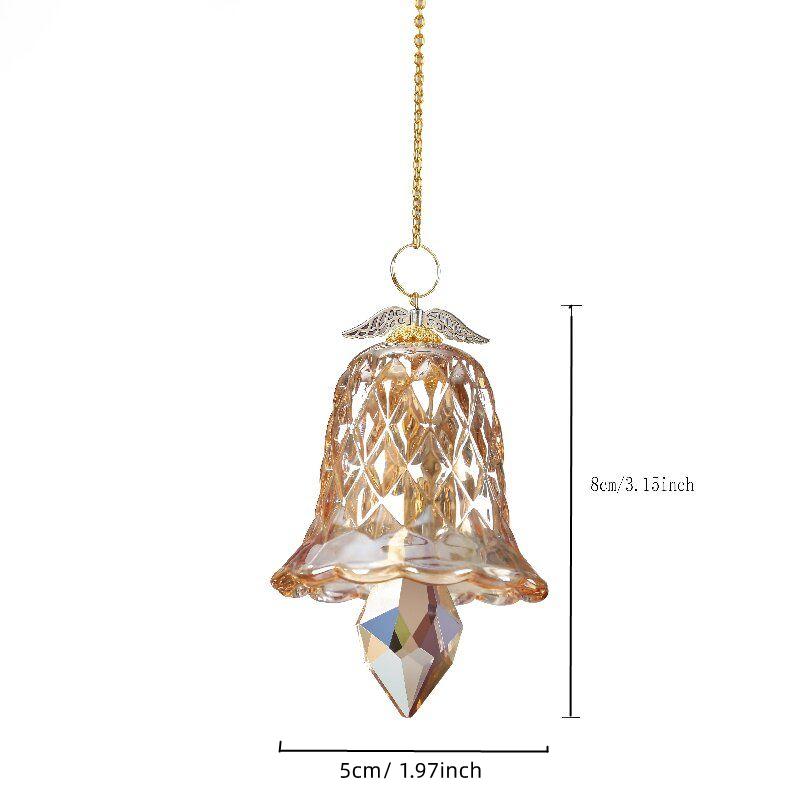 Home Decor Crystal Glass Wind Chime Hanging Ornament, Garden Courtyard Window Decor Hanging Decorations
