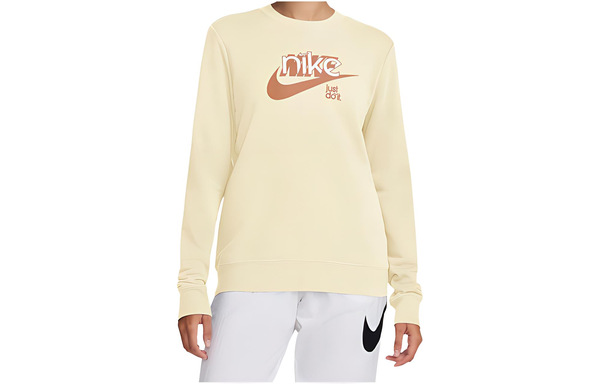 

Nike Swoosh Coconut Milk/Amber Brown/White sweatshirt FN3629-113 L