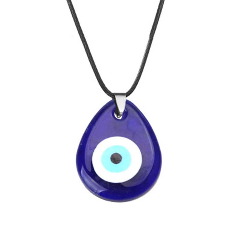 Pu Leather Chains Drop Shaped Lucky Fashion Jewelry Clavicle Chains Demon Eye Blue Eyes Necklace