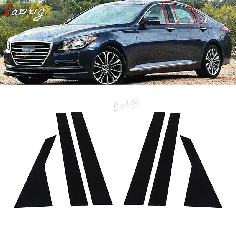 For HYUNDAI GENESIS G80 Sedan 2015- 6Pcs Car Window Pillar Posts Door Trim Stickers Naklejki Samochodowe