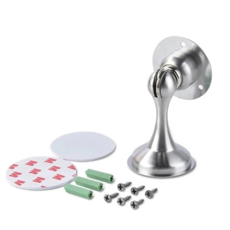 Stainless Steel Magnetic Door Stopper Drill & No Drill Installation Residue-free Adhesive Door Holder for Rental House