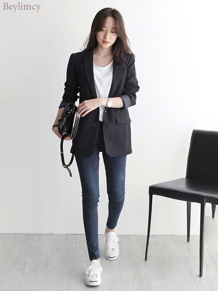 Beylimcy Tailored Long Long Perfect for Plus Simple Bey120 Women's Jacket, Sleeve, Length, Commuting, Casual, Sizes, Style, Spring/Autumn, (JP,
