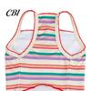 Soft Fabric Dog Tee Colorful Striped Pet T-Shirt, Sleeveless Thin Straps Breathable Apparel Tank Top with Cute Bear Embroidery for Small Dogs