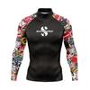 Men Women Quick Dry Rash Guard Long Sleeve UV Protection Swim Shirt Surfing Snorkeling Diving Summer Water Sports