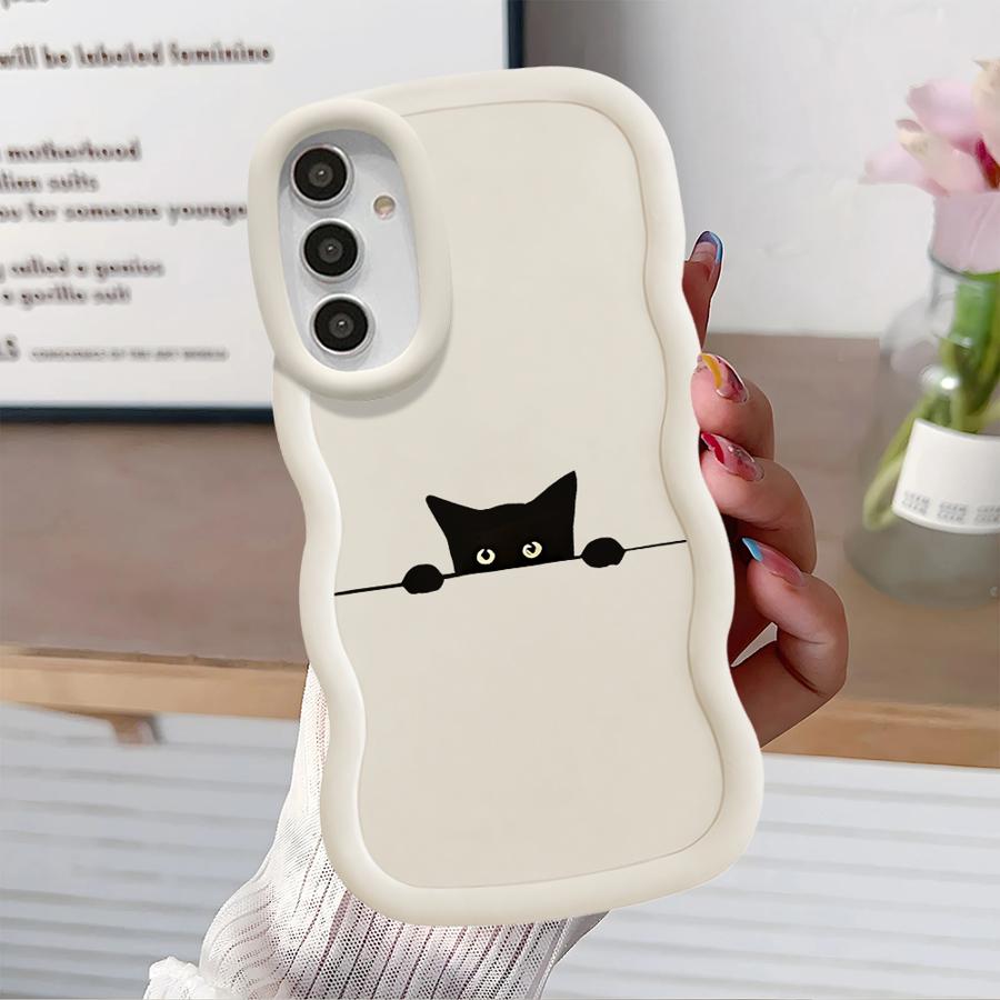 

Case for Samsung Galaxy A16 A11 A52 A15 A14 A12 A21s A13 Soft Phone Cover A05 A53 A33 A06 A04 A03 A23 A22 Cute Line Cat Galaxy A32 4G
