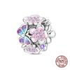 Valentine'S Day Gift Copper Rose Love Lock Charms Beads Fit Pandachoriginal Bracelet Diy Romantic Jewelry