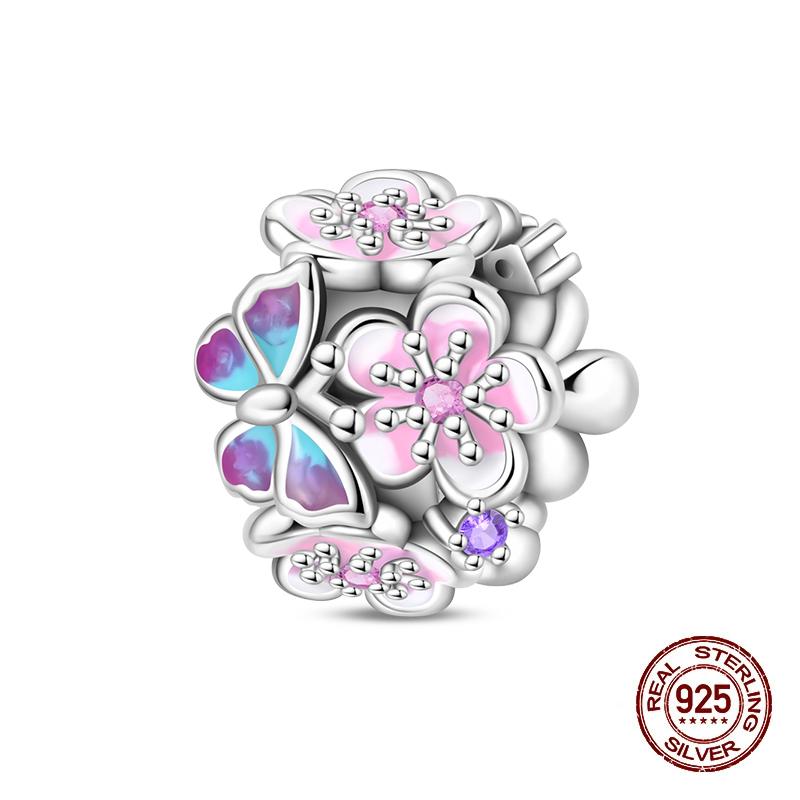 Valentine'S Day Gift Copper Rose Love Lock Charms Beads Fit Pandachoriginal Bracelet Diy Romantic Jewelry
