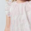 Minibala Girls' Ruffled Short-Sleeve Cotton-Blend Summer Blouse