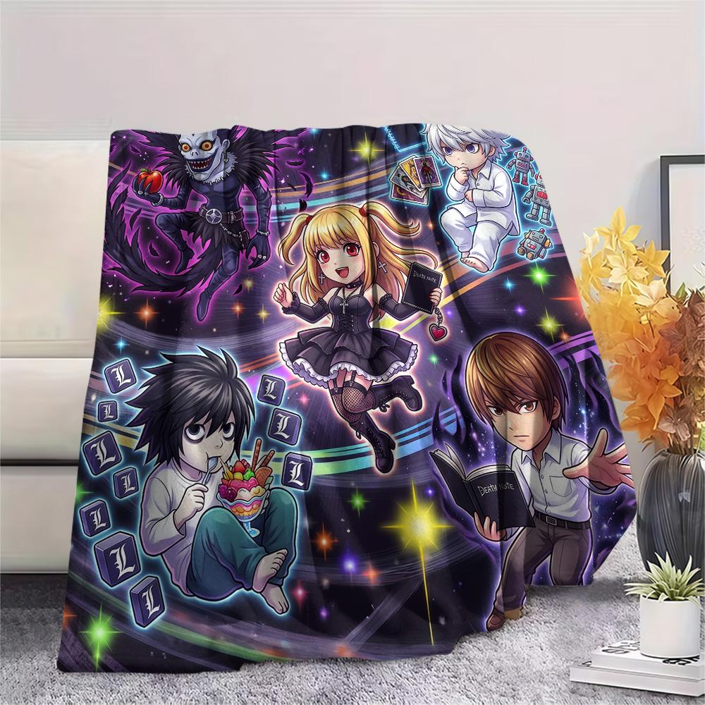 Death Note Print Flannel Blanket, Ultra Soft High Quality All Seasons Warm Throw, Home Decor Cozy Blanket, Perfect Christmas Gift