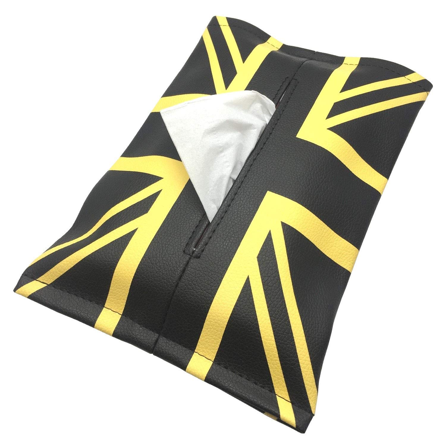 

SKYBELL Leather Tissue Case for BMW Mini Cooper, Accessory, Tissue Cover, Convenient Item (Black Jack II)