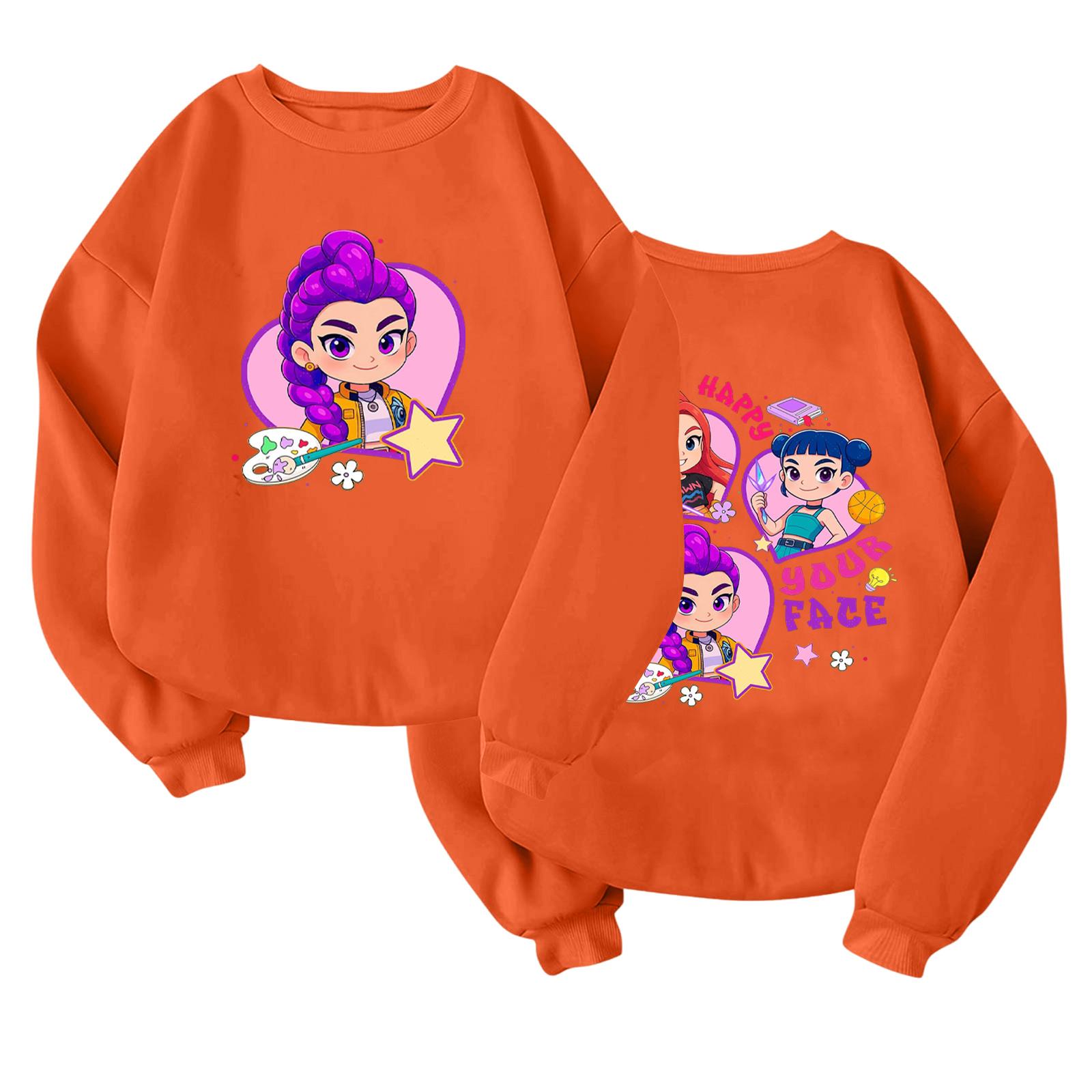 

Детский модный легкий пуловер с длинным рукавом и круглым вырезом с карманами, пуловер с принтом 100