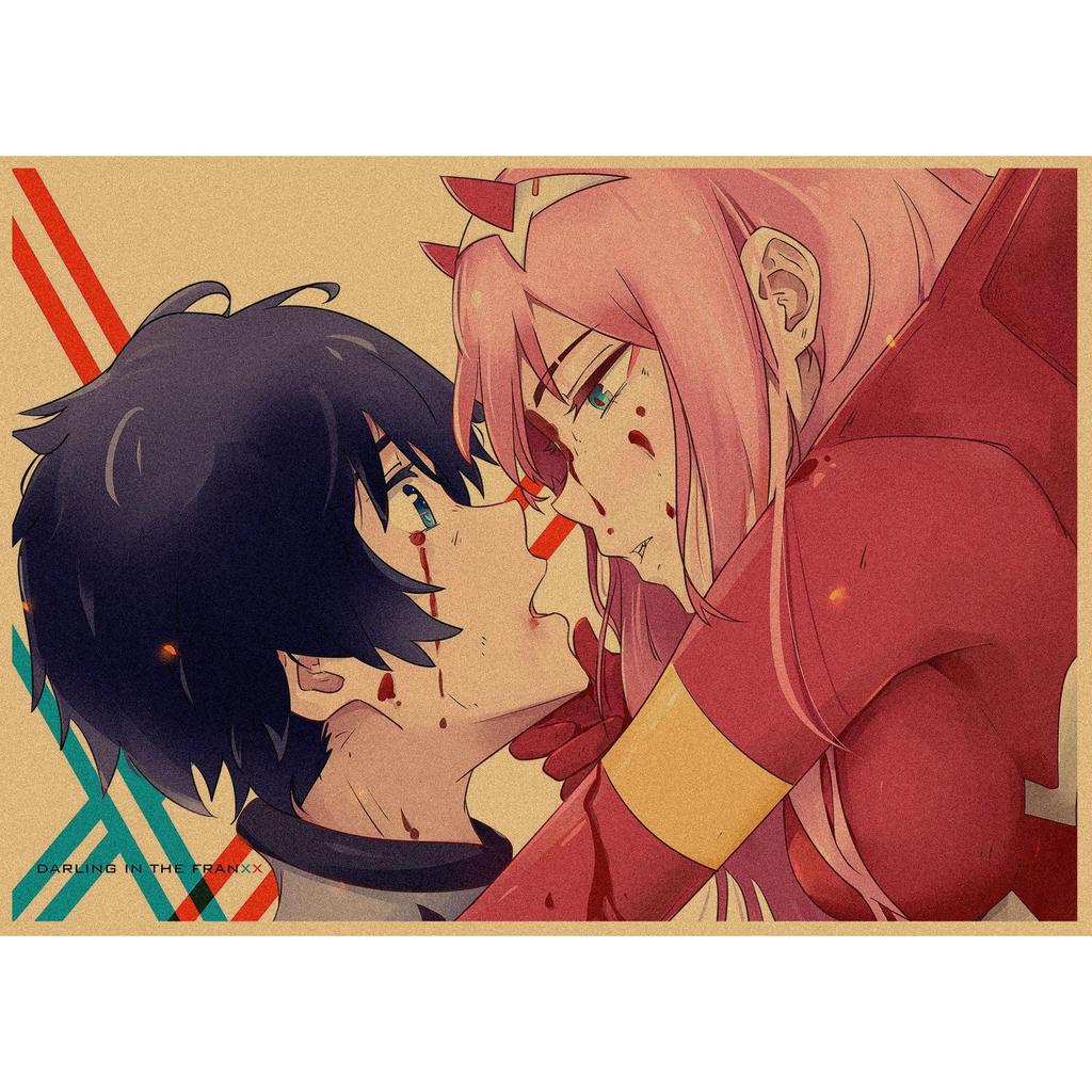 National Team DARLING In the FRANXX Retro Kraft Paper Anime Poster 261 for Wall Decoration