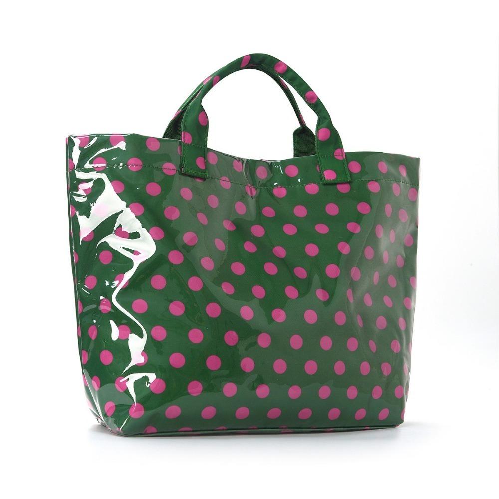 Multifunctional Polka Dot Tote Bag Waterproof Beach Bag Fashion PVC Handbag Swimming