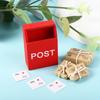 Toys Mini Mailbox Dollhouse Miniature Letter Box Simulation Furniture Toy With Mail Sack Postcard