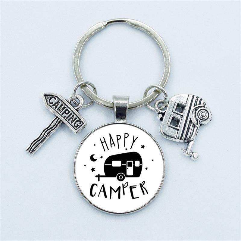 Süßer Wohnwagen Schlüsselanhänger, Ich liebe Camping Schlüsselanhänger, Wohnwagen Wegweiser Schlüsselanhänger, Urlaubsreise Erinnerungsschmuck Geschenke