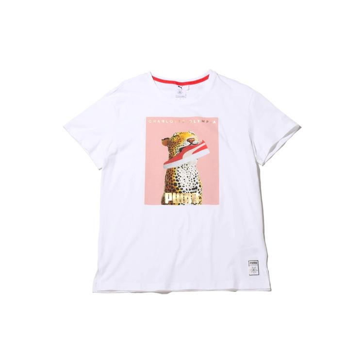 (WMNS) PUMA x Charlotte Crossover SP20 Logo Printing Round Neck Short Sleeve White Women s 596763-52 XS