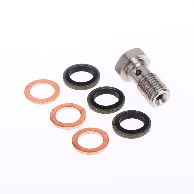 Kohlenstoffstahl Motorrad Bremssattel Hohlschraube Entlüfterschraube Nippel M10x1.0mm 1.25mm für Cruiser Motorräder