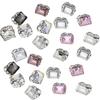 Xiaohongshu Rectangle Rhinestone Nail Art Accessories: Handmade Diamond Ball Rock Candy Alloy Nail Decorations