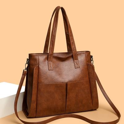 Borsa a Tote di Grande Capacità Borsa a Spalla Portatile da Donna Borsa Morbida in Pelle