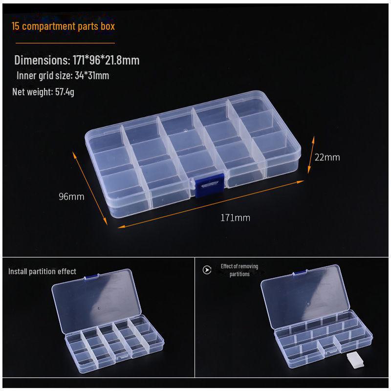 Transparent Rice Beads Storage Box for DIY Accessories and Handmade Jewelry Parts