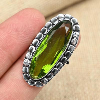 Superb Peridot Gemstone Handmade 925 Sterling Silver Handmade Memorial Ring