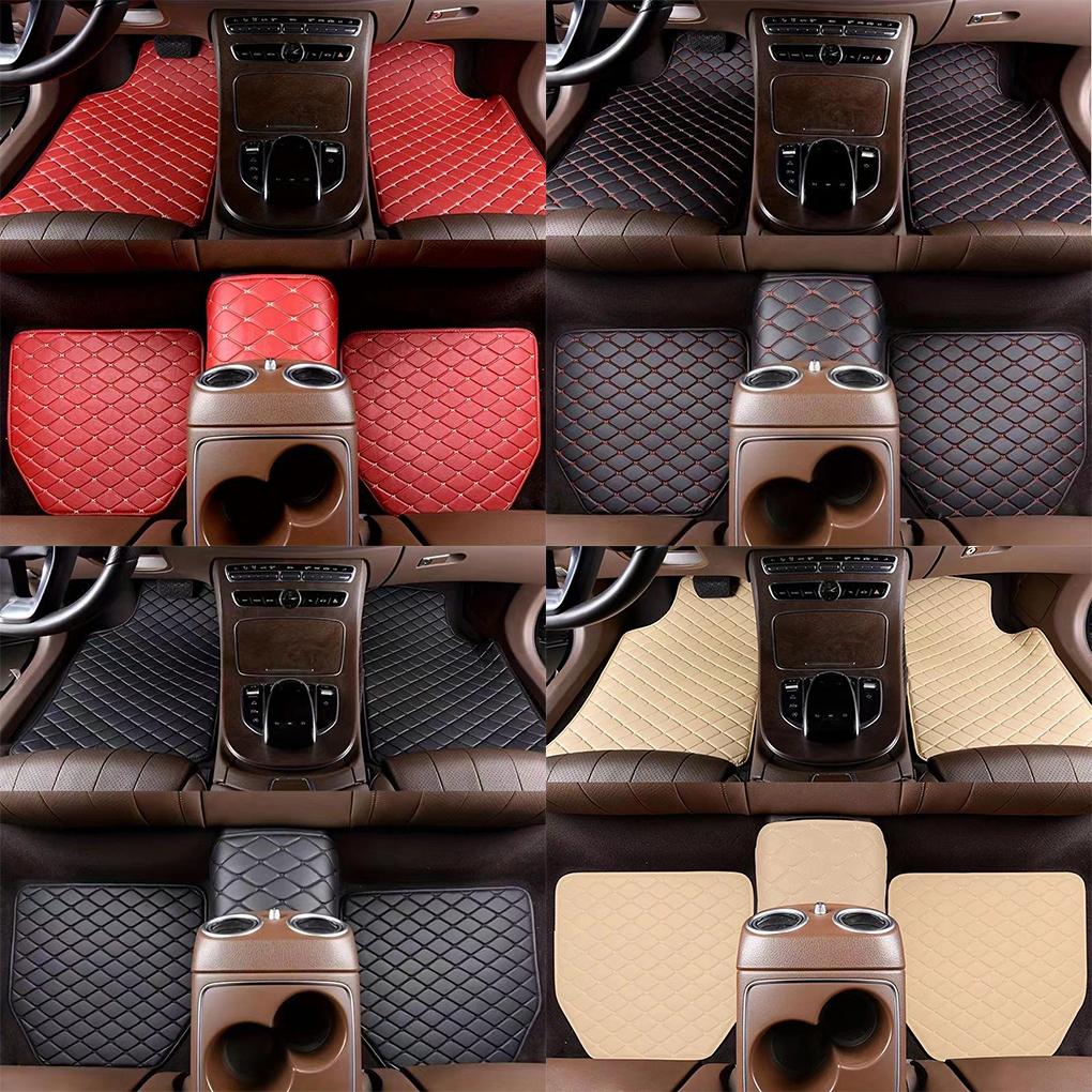 5ks/sada autokoberců Univerzální kožený voděodolný chránič na chodidla Přední a zadní koberce Sada autodoplňků