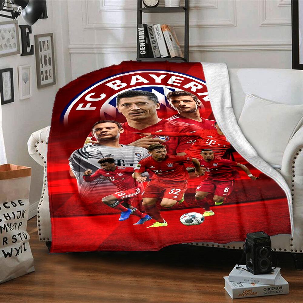 FC Bayern München Spieler Collage Druck Flanelldecke Fußballfan Überwurfdecke Weich Gemütlich Zuhause Sofa Bett Dekoration für Fußballfans