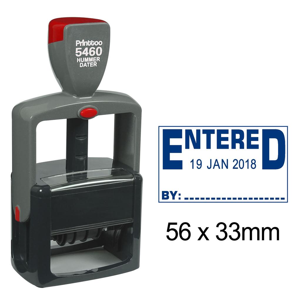 Printtoo Heavy Duty Dater Stamp With Entered By Text Self Inking Document Date Rubber