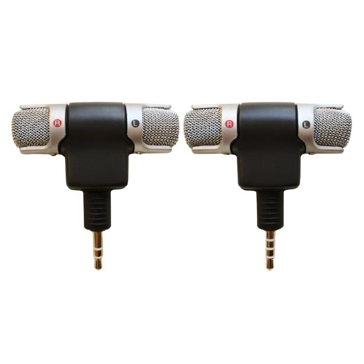 Mini Stereo Microphone Dual Mic 3.5mm Mini Jack Condenser Microphone for PC