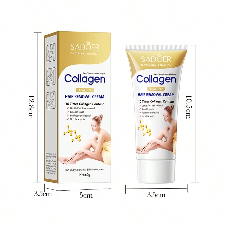 

Collagen Hair Removal Cream with Centella Asiatica and Glycerin for Gentle Hair Removal and Pore Care 1