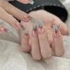 24Pcs French Tip Extra Long Ballerina Press On Nails Detachable Artificial Fake Nails Wearable Nail Art Tips