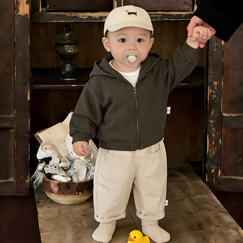 Baby Foreign Style Small Suit Spring New Baby Casual Sports Hooded Sweater Children'S Versatile Jeans