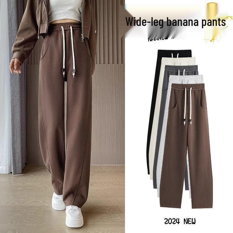 High Waist Narrow Leg Women's Banana Pants - Versatile Draping Sweatpants for Spring & Autumn Seasons