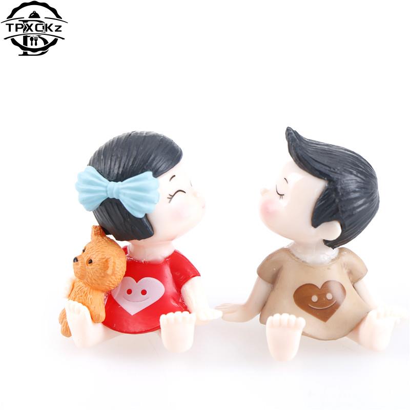 1set Mini Stool Lovers Old Couple Animals House Tree Fairy Garden Miniatures Terrarium Action Figures DIY Micro Landscape Decor