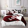 Cozy Soft Breathable Polyester Love Heart Duvet Cover Set - 1 Duvet Cover And 2 Pillowcases, Zip Closure, Machine Washable,
