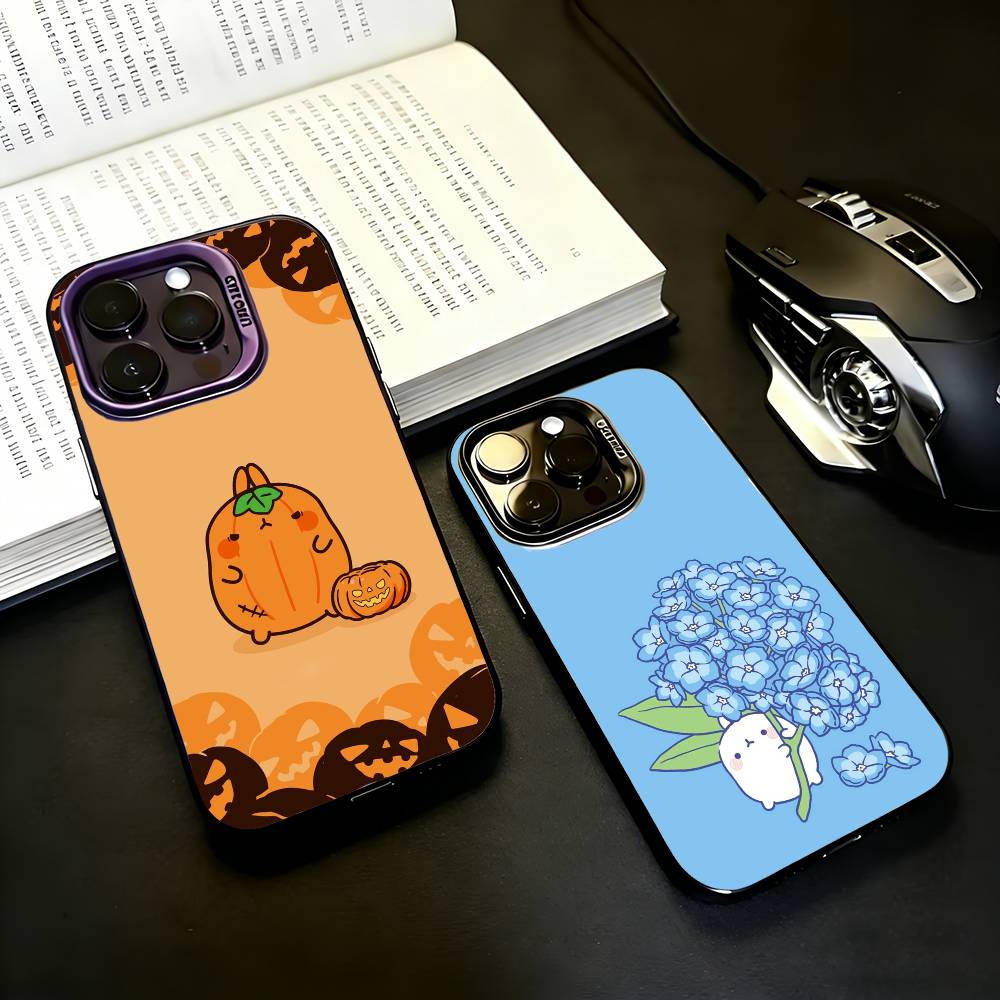 Cute Cartoon M-Molang Black Candy silver phone case Phone Case For iPhone17,16,15,14,13,12,11 Plus,Pro Max