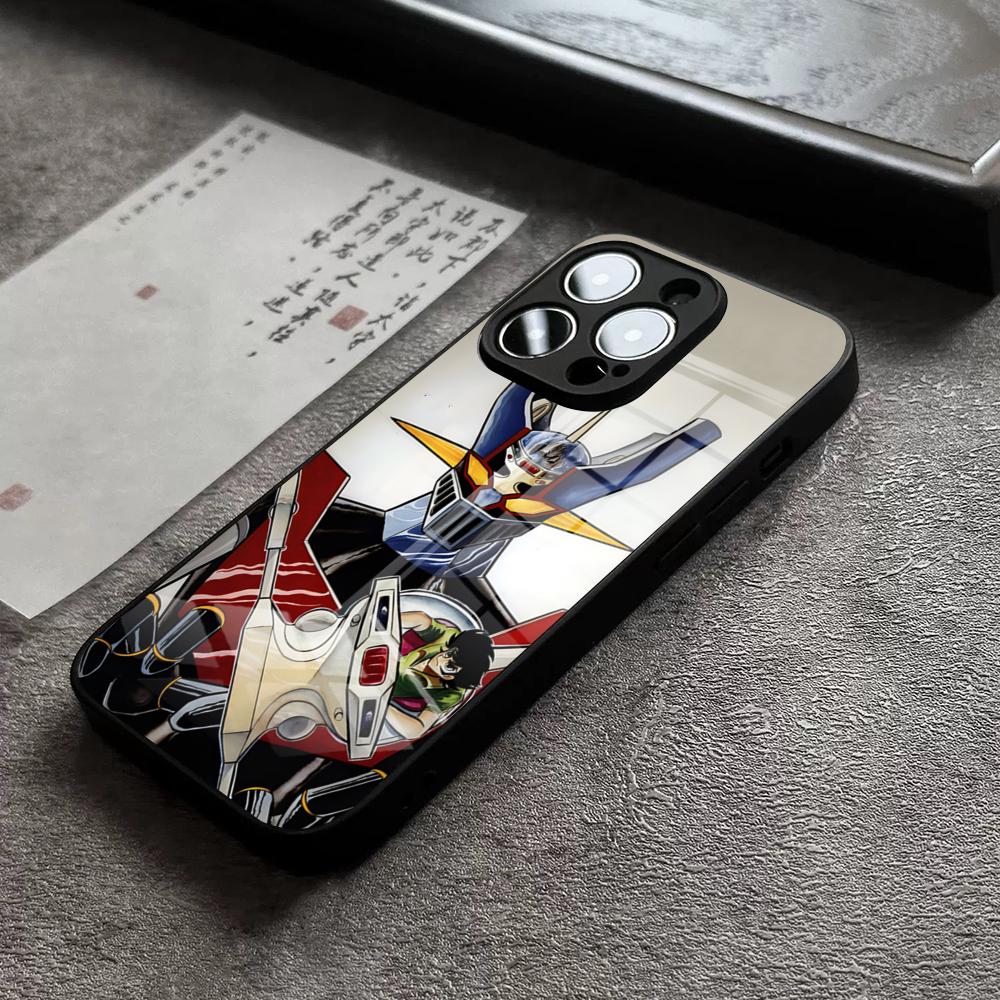 UFO Robot Goldorak Phone Case For IPhone 16 Pro Max 15 Plus 14 Pro 12 11 13 Mini X XR XS Max 8 7 Plus SE Glass Cover