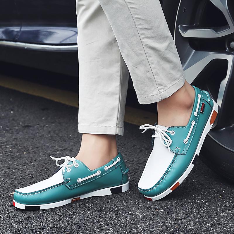 Business Casual Boat Shoes Man Docksides Shoes Quality Leather Loafers Shoes For Man Comfort Slip-on Flats Men's Driving Shoes